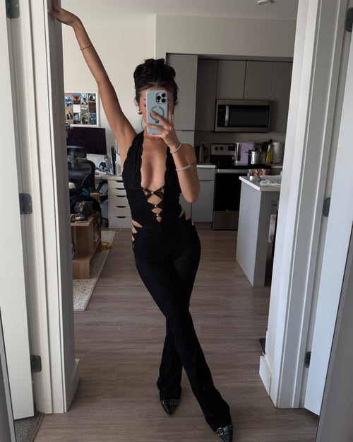 Black Lace Jumpsuit (Size XS)