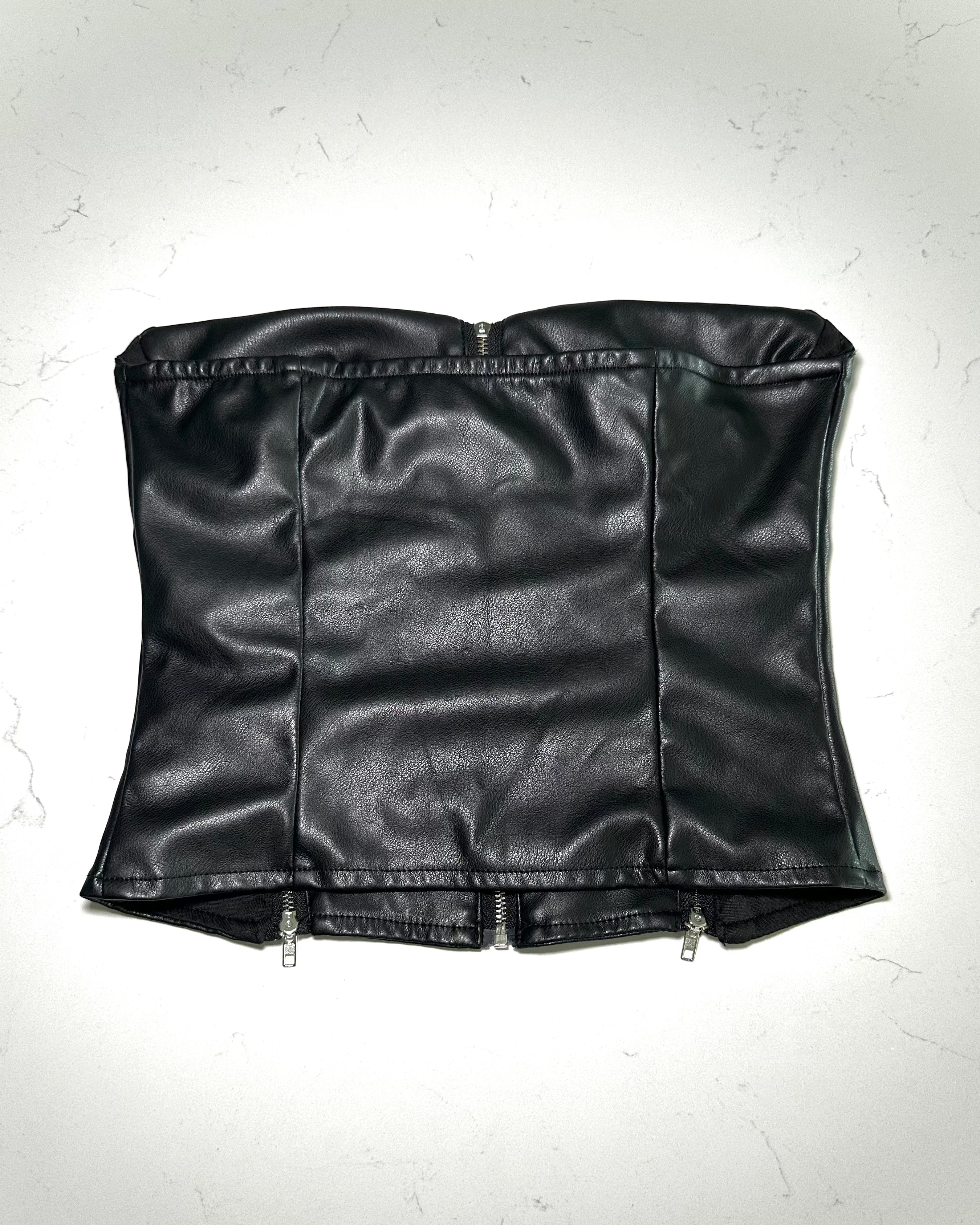 Faux Leather Tube Top (Size XS)
